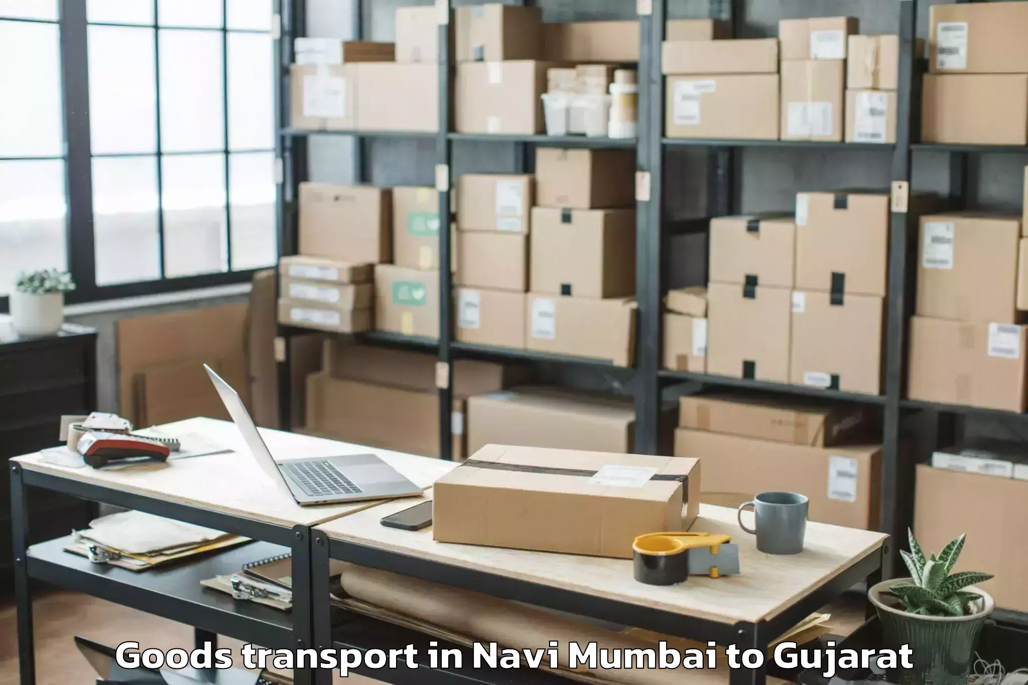 Reliable Navi Mumbai to Gls University Ahmedabad Goods Transport